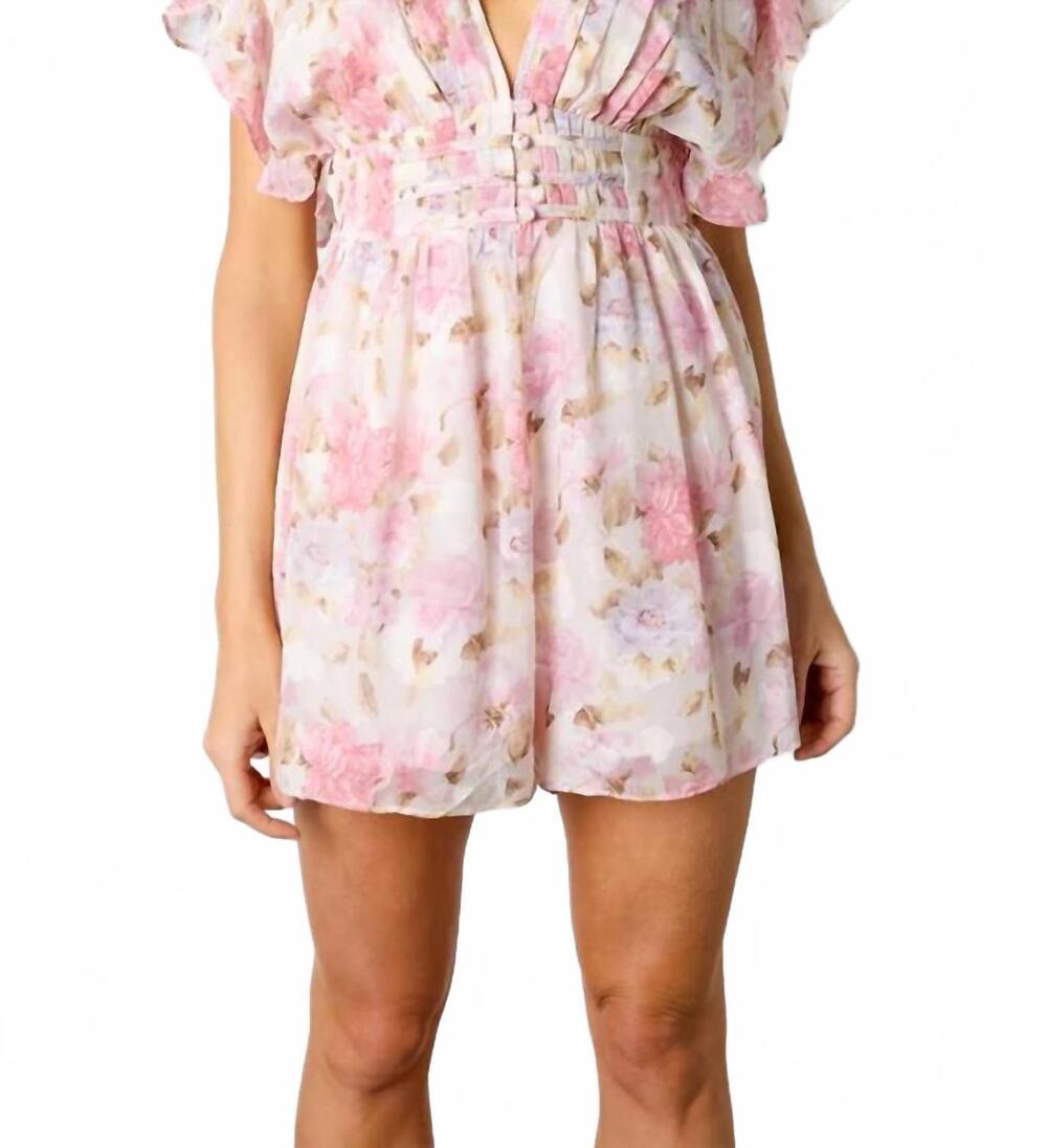 NEW STORIA kelsey floral romper in pink